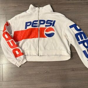 Forever 21 White Jacket with Red and Blue Accents